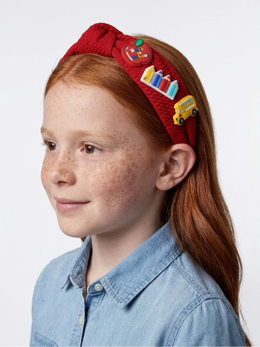 Handmade Red Back to School Knotted Headband Teacher Student Hair Accessory